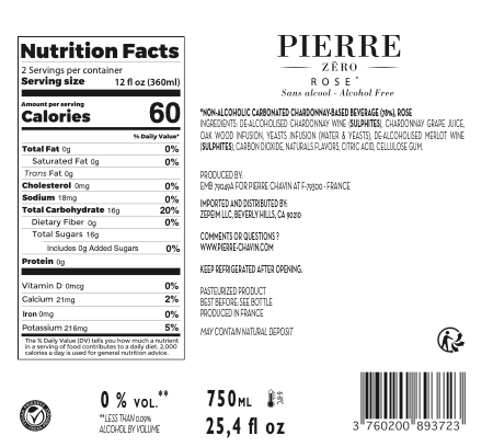 Pierre Zero Rose Sparkling Non Alcoholic Wine Nutrition Facts
